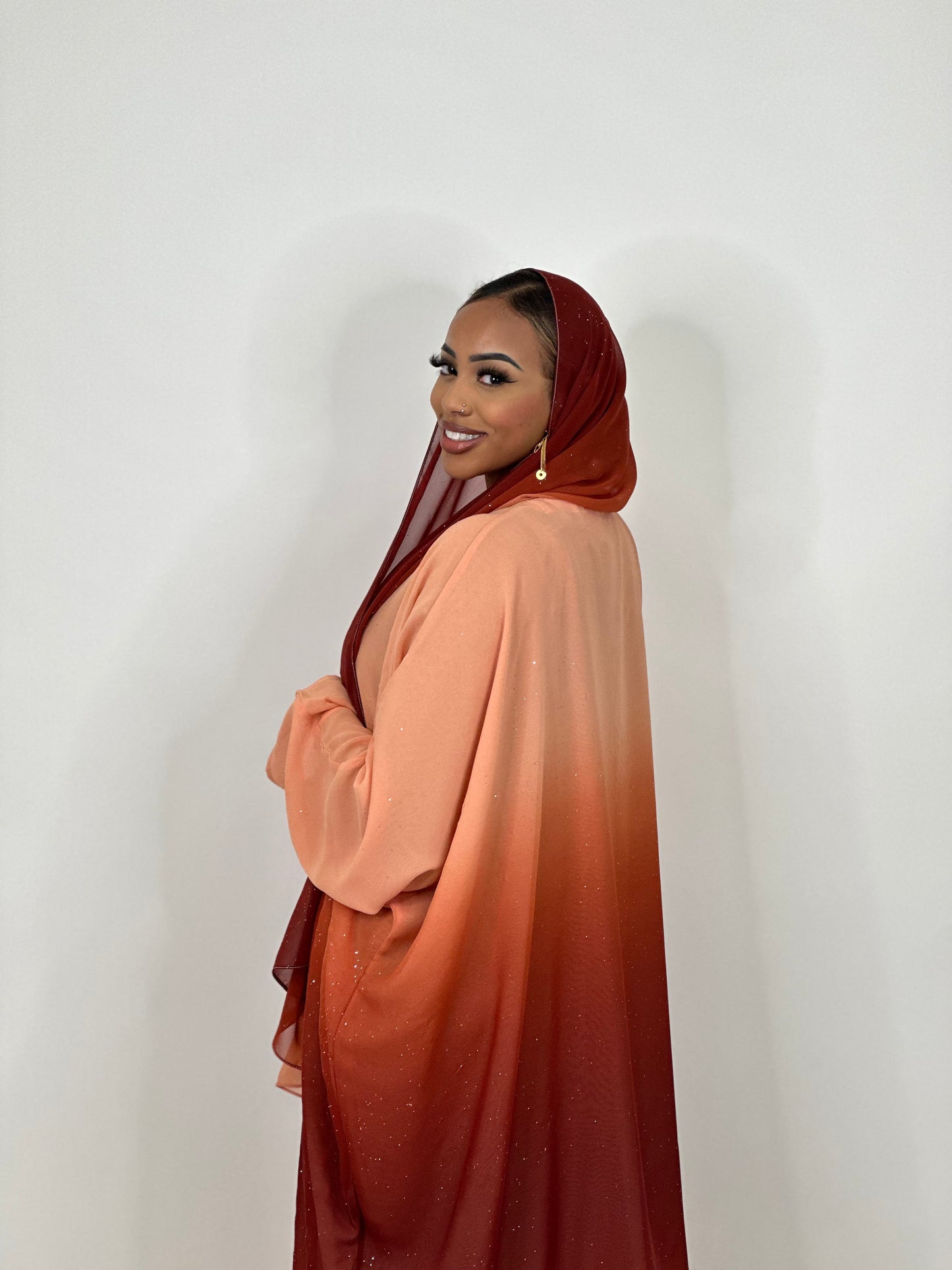 Sunset Ombré stars abaya