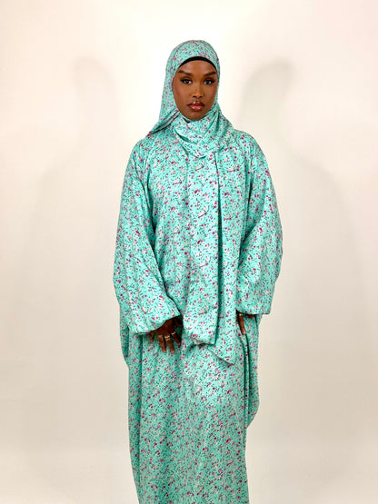 Aqua blue one piece prayer dress (Tall)