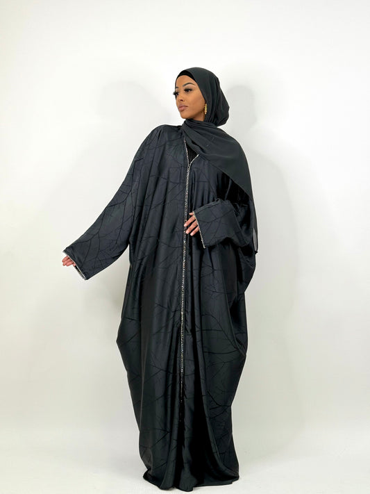 Noir Print abaya