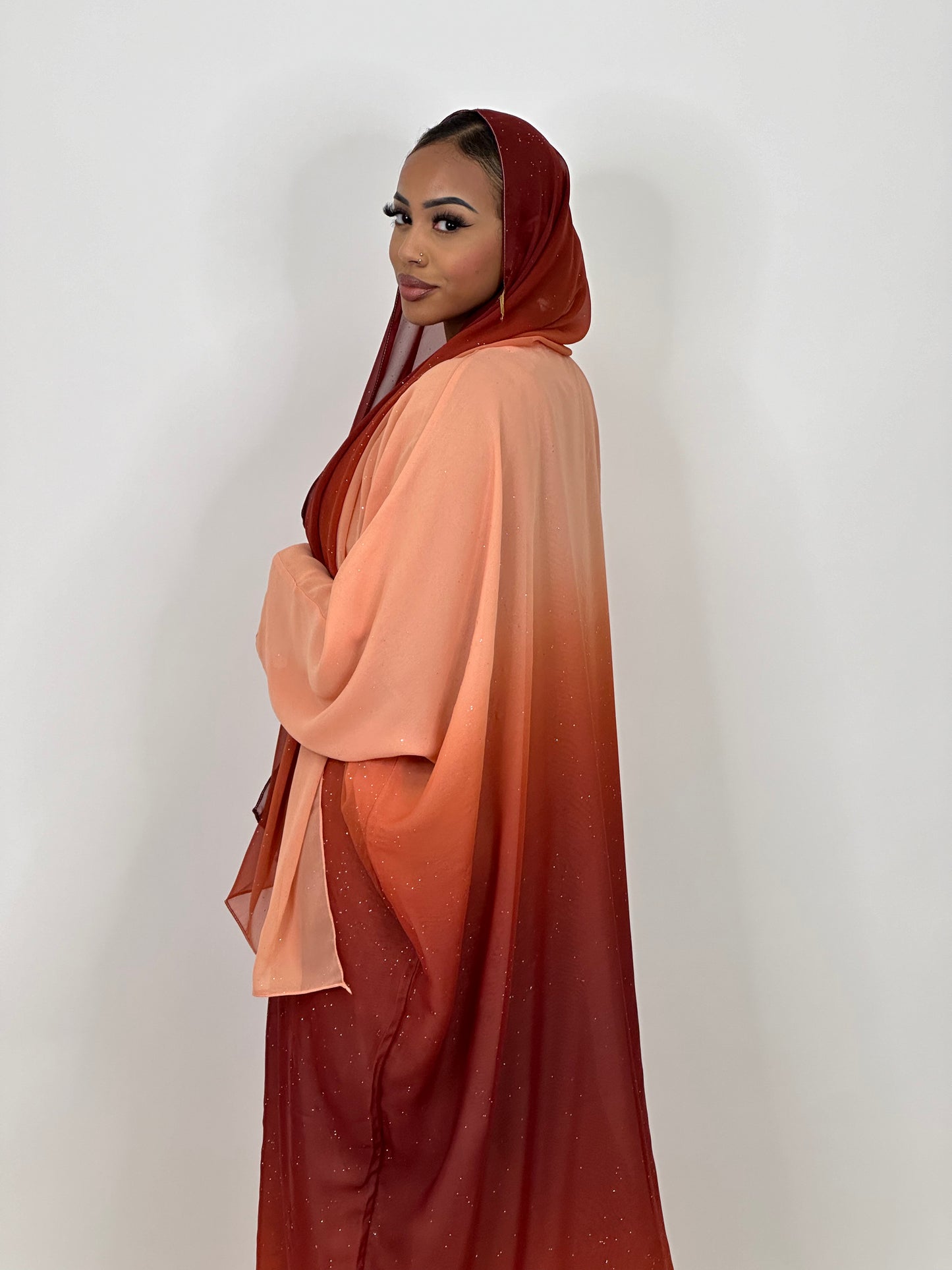 Sunset Ombré stars abaya