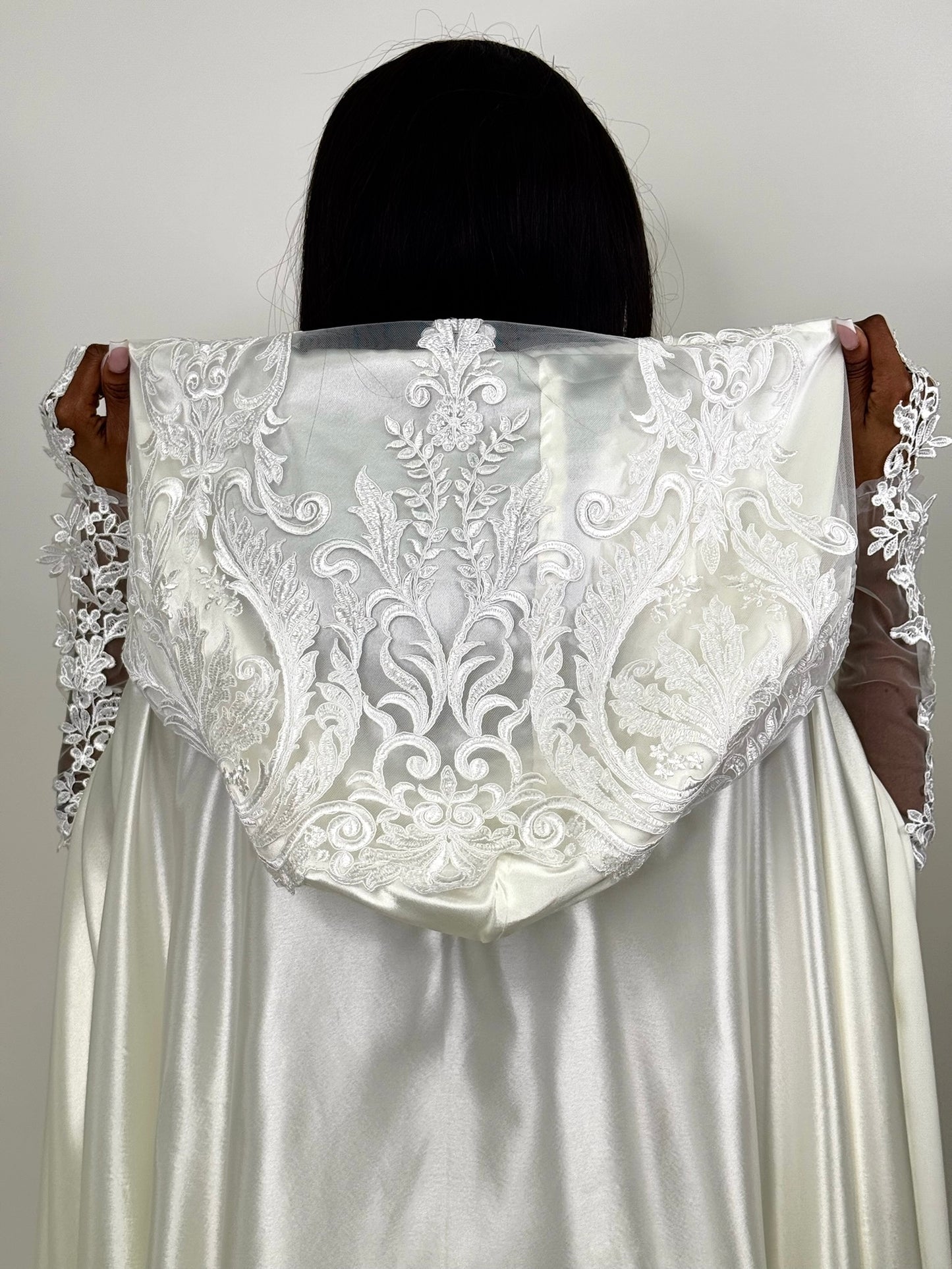 Ivory silk Bridal cover up cape