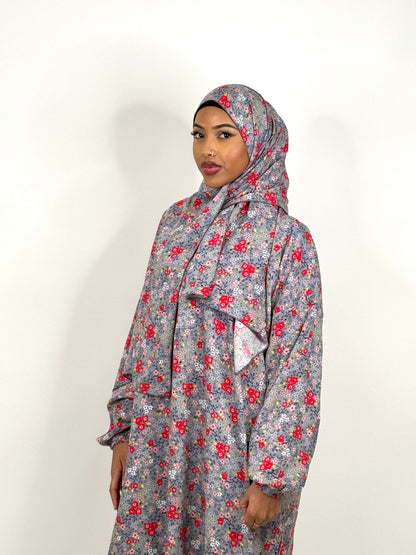 Spring floral one piece islamic prayer dress