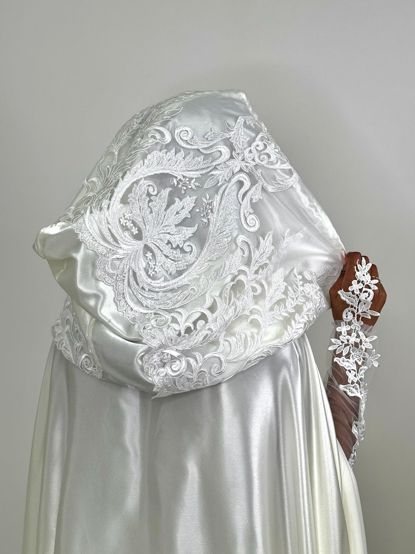 Ivory silk Bridal cover up cape