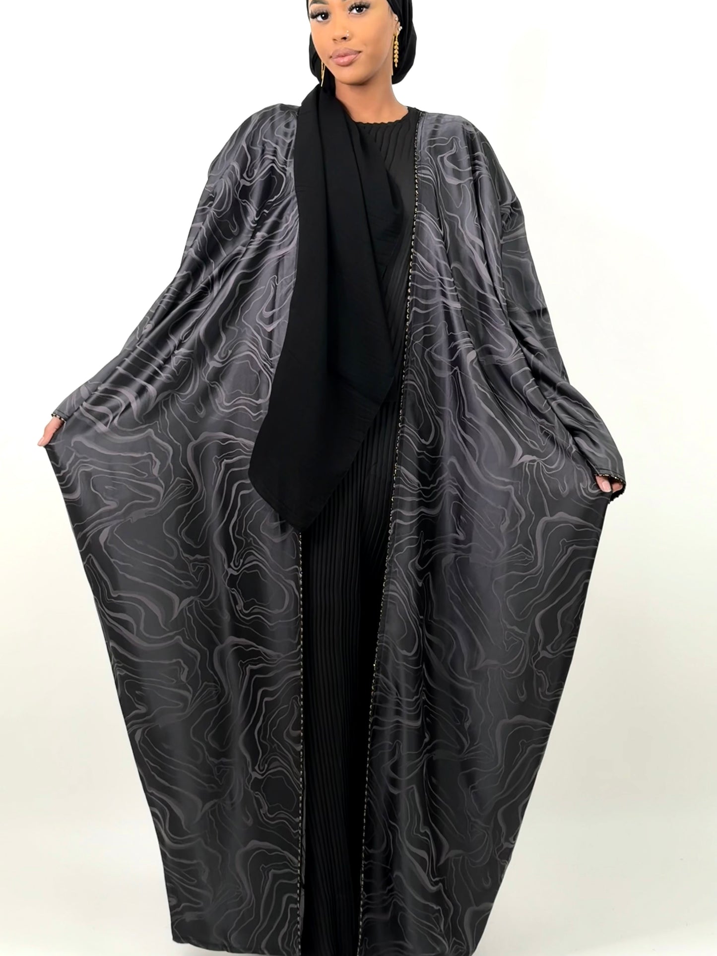 Marble Print abaya set