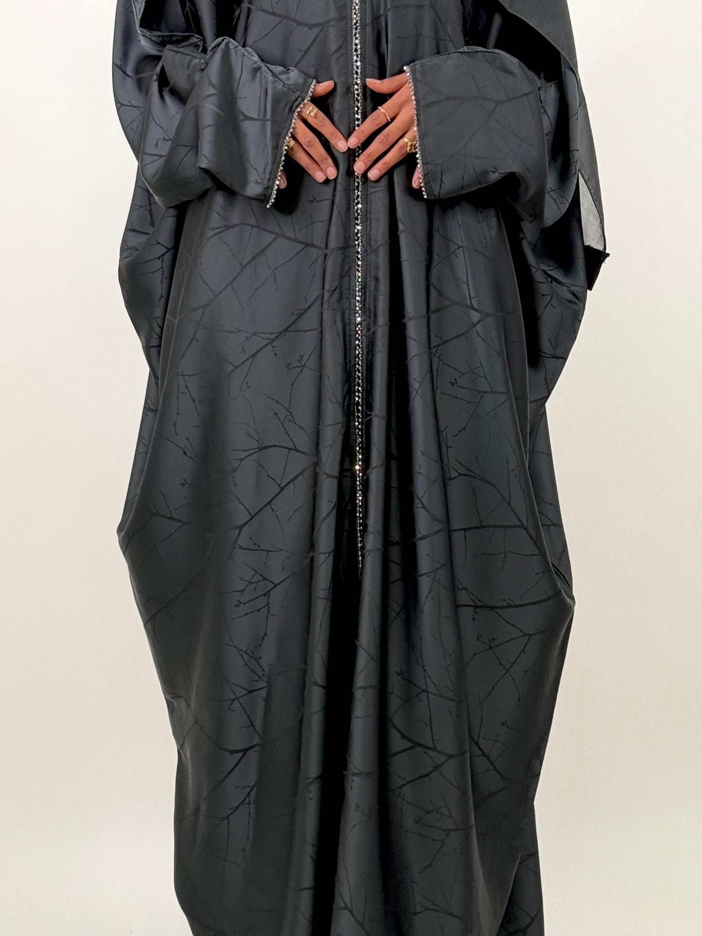 Noir Print abaya