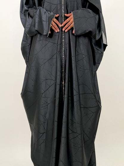 Noir Print abaya