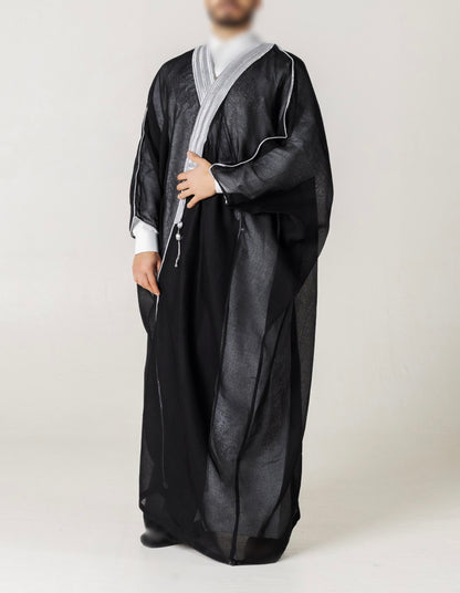 Traditional Black & Silver bisht cloak