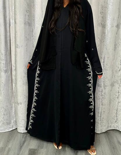 Baroque black abaya