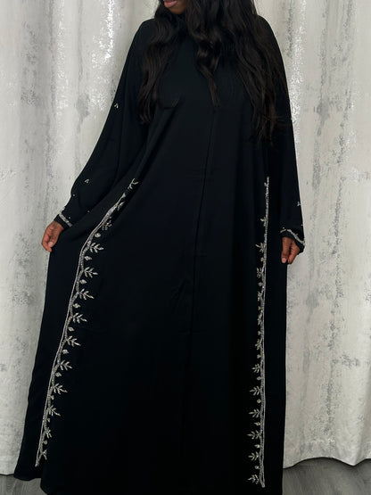 Baroque black abaya