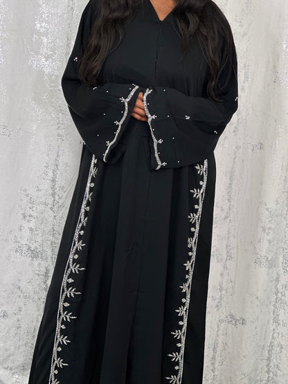 Baroque black abaya