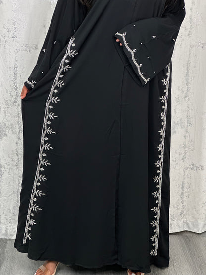 Baroque black abaya