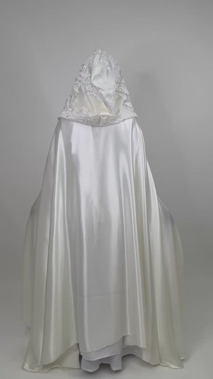 Ivory silk Bridal cover up cape